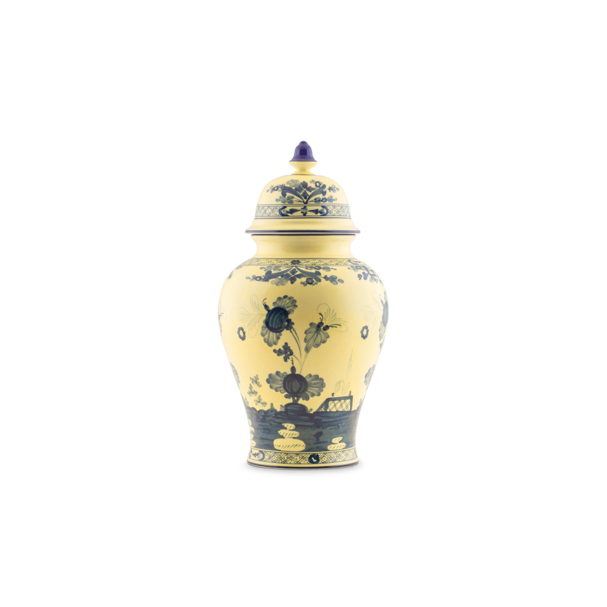 Ginori 1735 Oriente Italiano Large Potiche Vase, Citrino