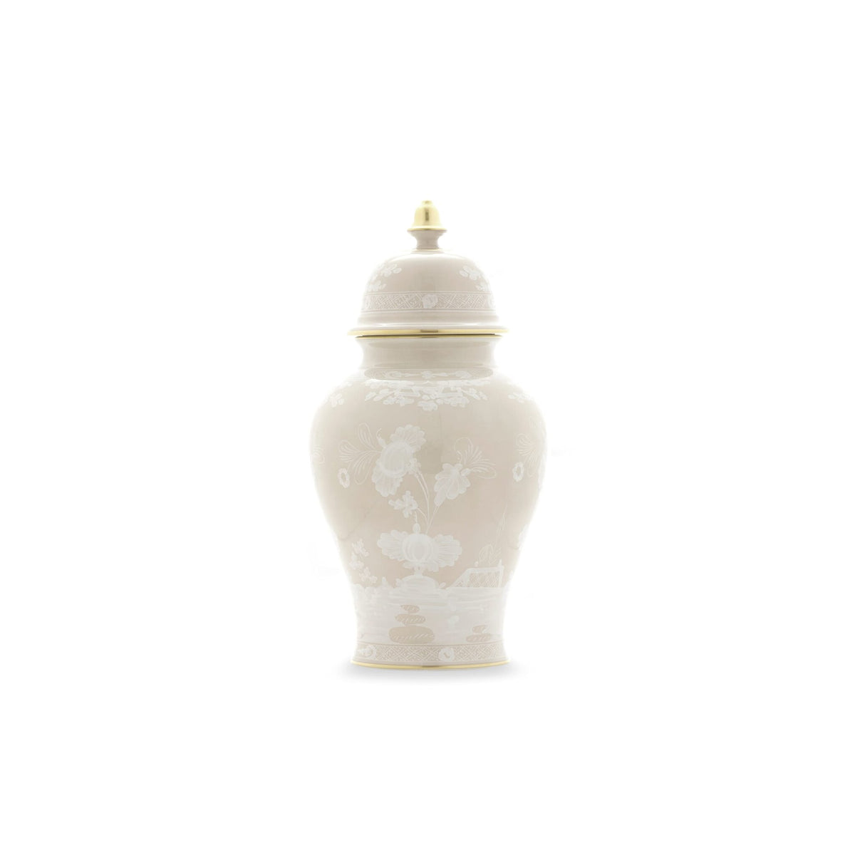 Ginori 1735 Oriente Italiano Large Potiche Vase, Meringa, view 2
