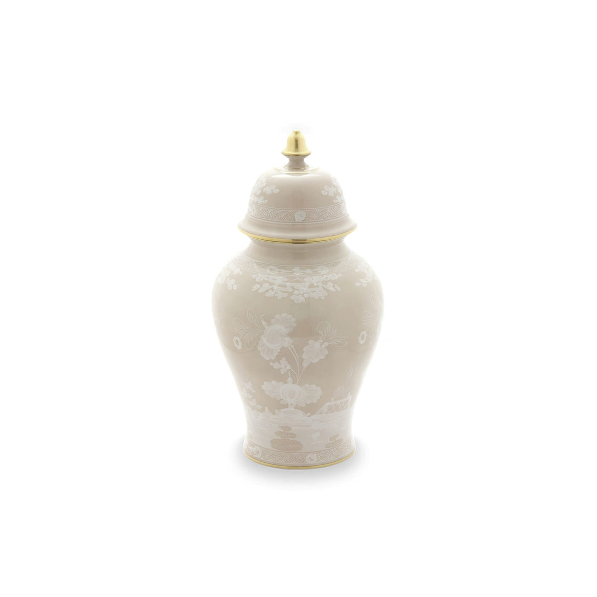 Ginori 1735 Oriente Italiano Large Potiche Vase, Meringa, view 3