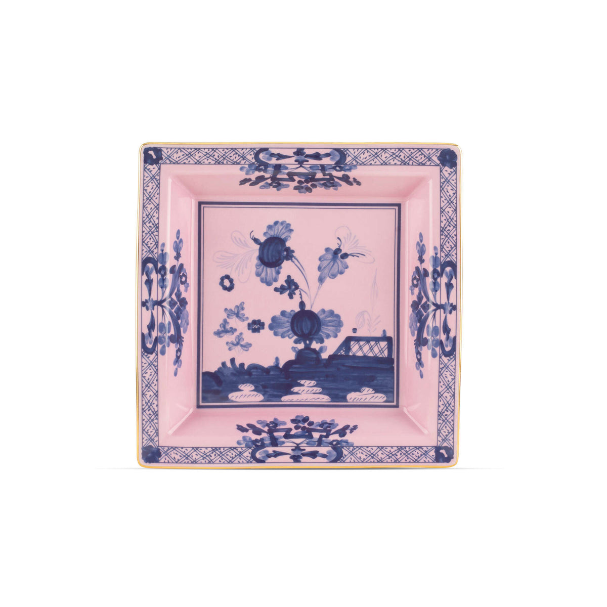 Ginori 1735 Oriente Italiano Large Square Change Tray, Azalea