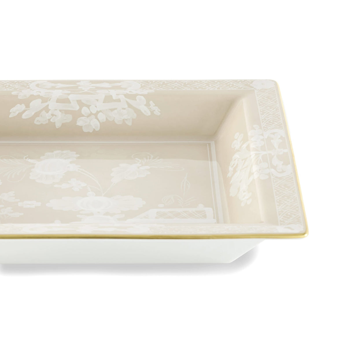 Ginori 1735 Oriente Italiano Large Square Change Tray, Meringa, view 3