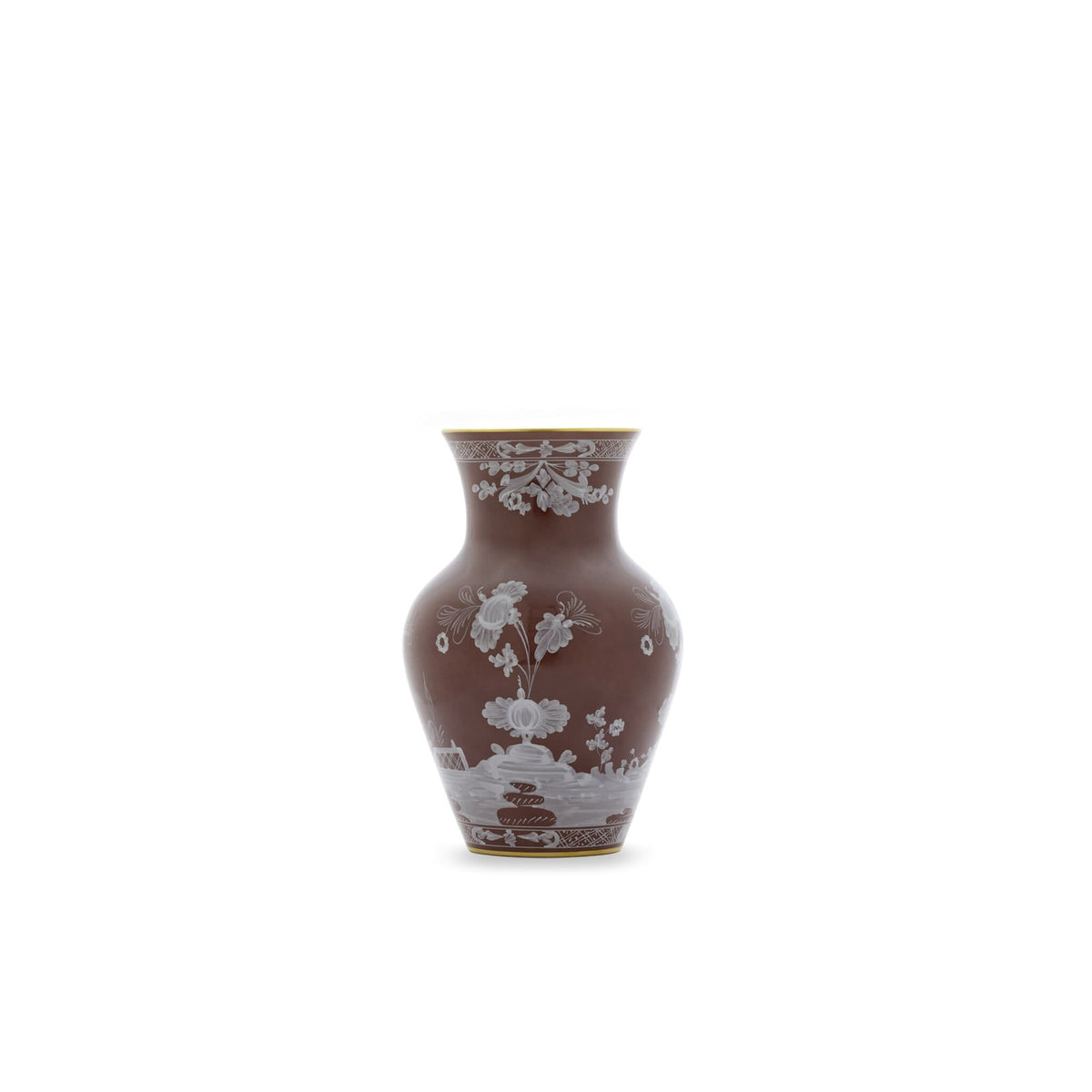 Ginori 1735 Oriente Italiano Ming Vase, Castagna
