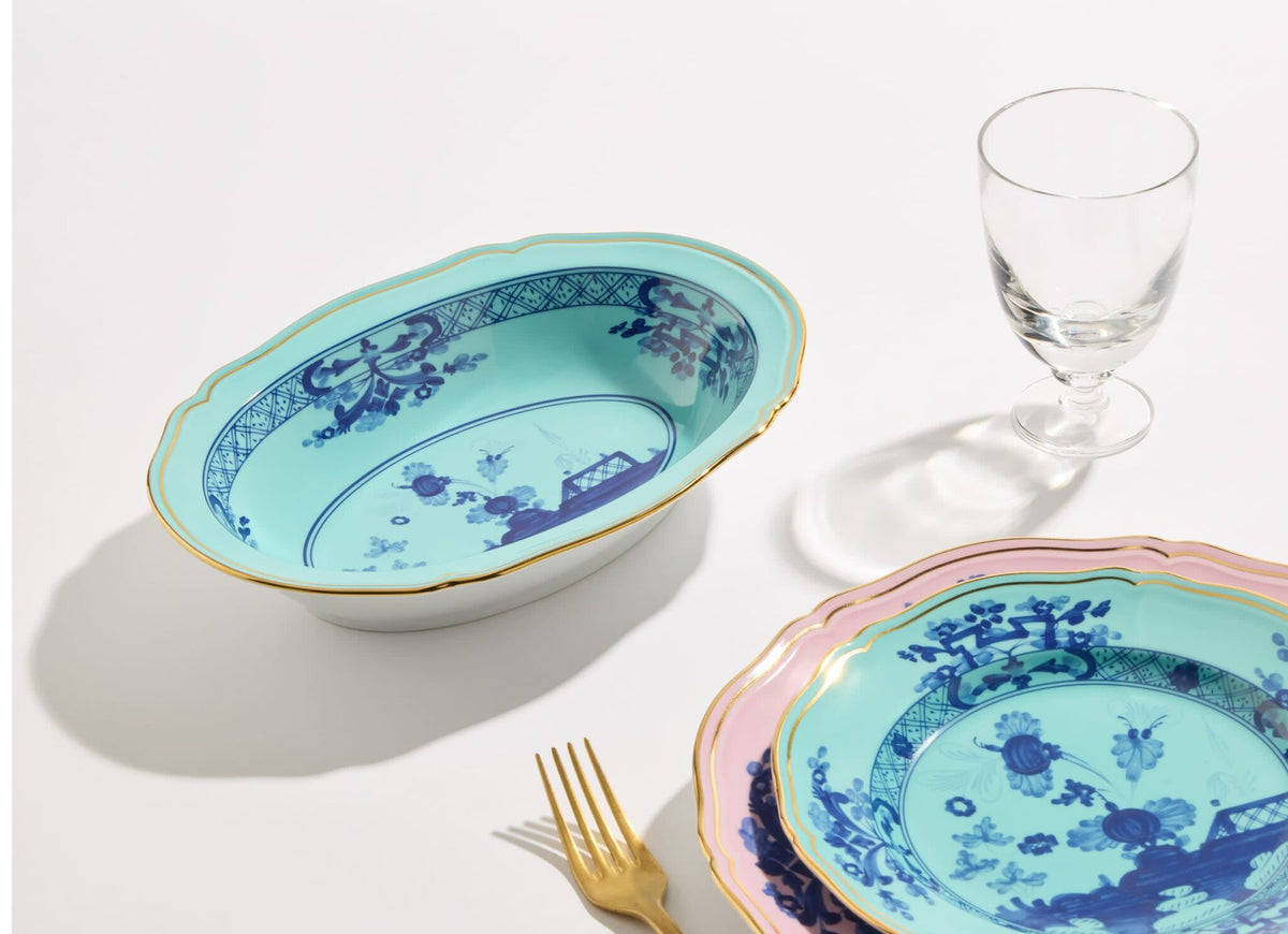 Ginori 1735 Oriente Italiano Oval Bowl, Iris, view 6