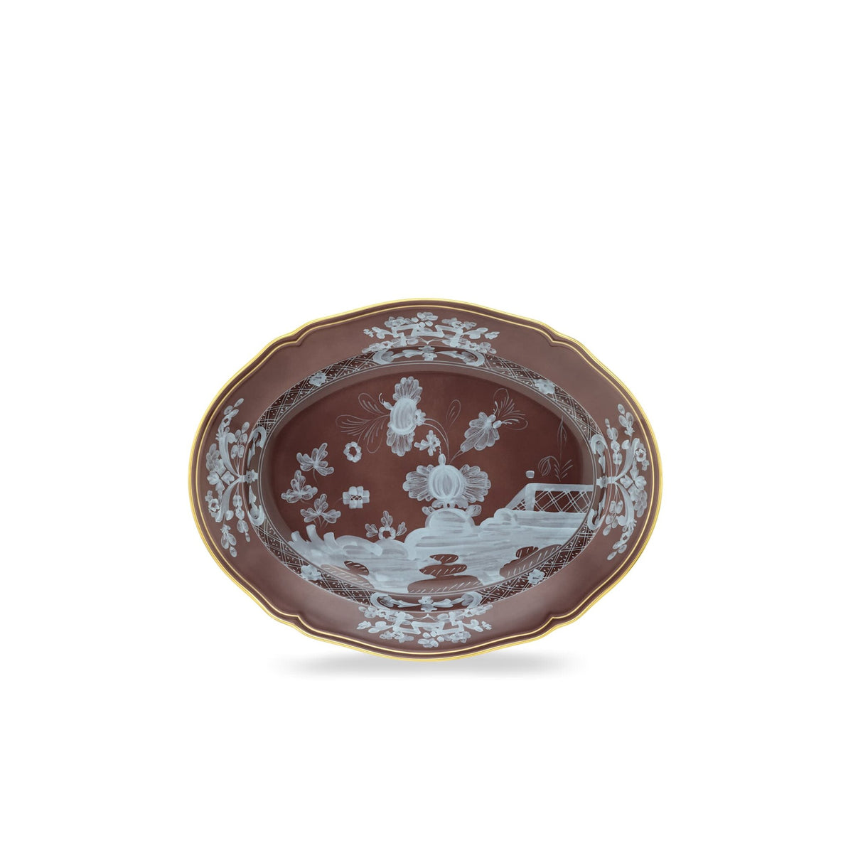 Ginori 1735 Oriente Italiano Oval Platter, Castagna