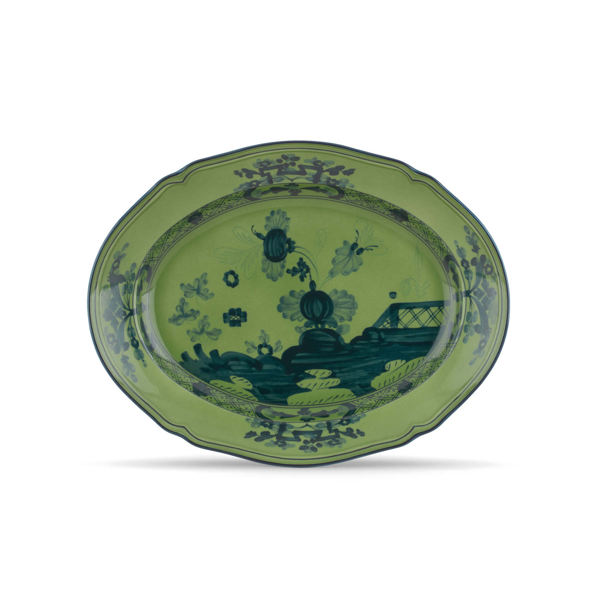 Ginori 1735 Oriente Italiano Oval Platter, Malachite