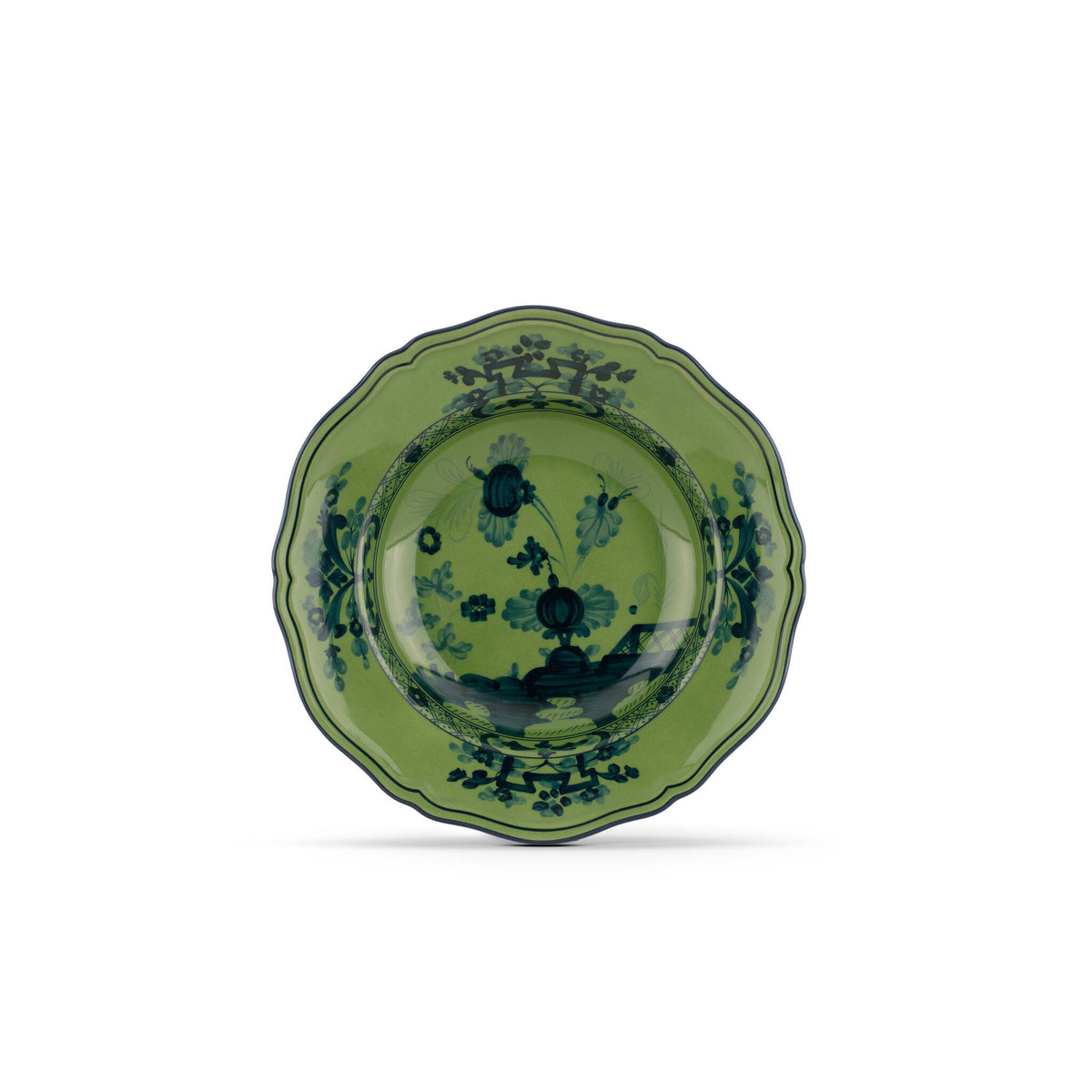 Ginori 1735 Oriente Italiano Soup Plate, Malachite