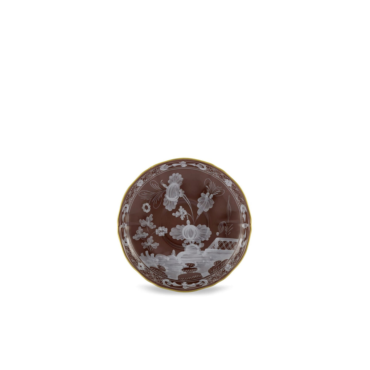 Ginori 1735 Oriente Italiano Tea Saucer, Castagna