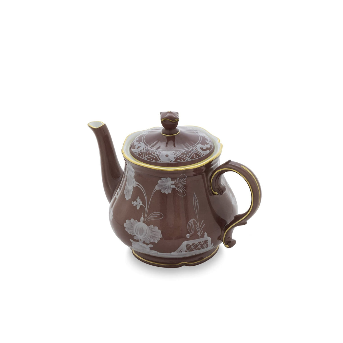 Ginori 1735 Oriente Italiano Teapot, Castagna, view 2