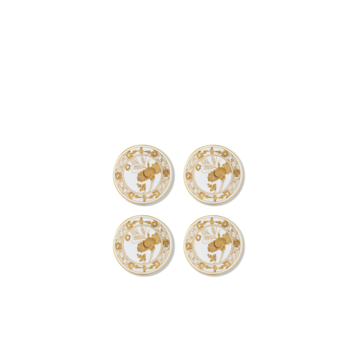 Ginori 1735 Oriente Italiano Tesori Coasters, Aurum, Set of 4