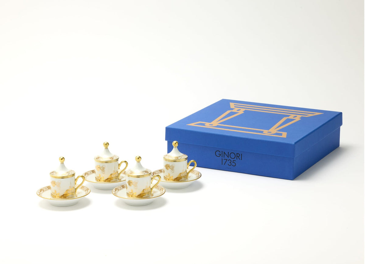 Ginori 1735 Oriente Italiano Tesori Espresso Set for Four, Aurum, view 4