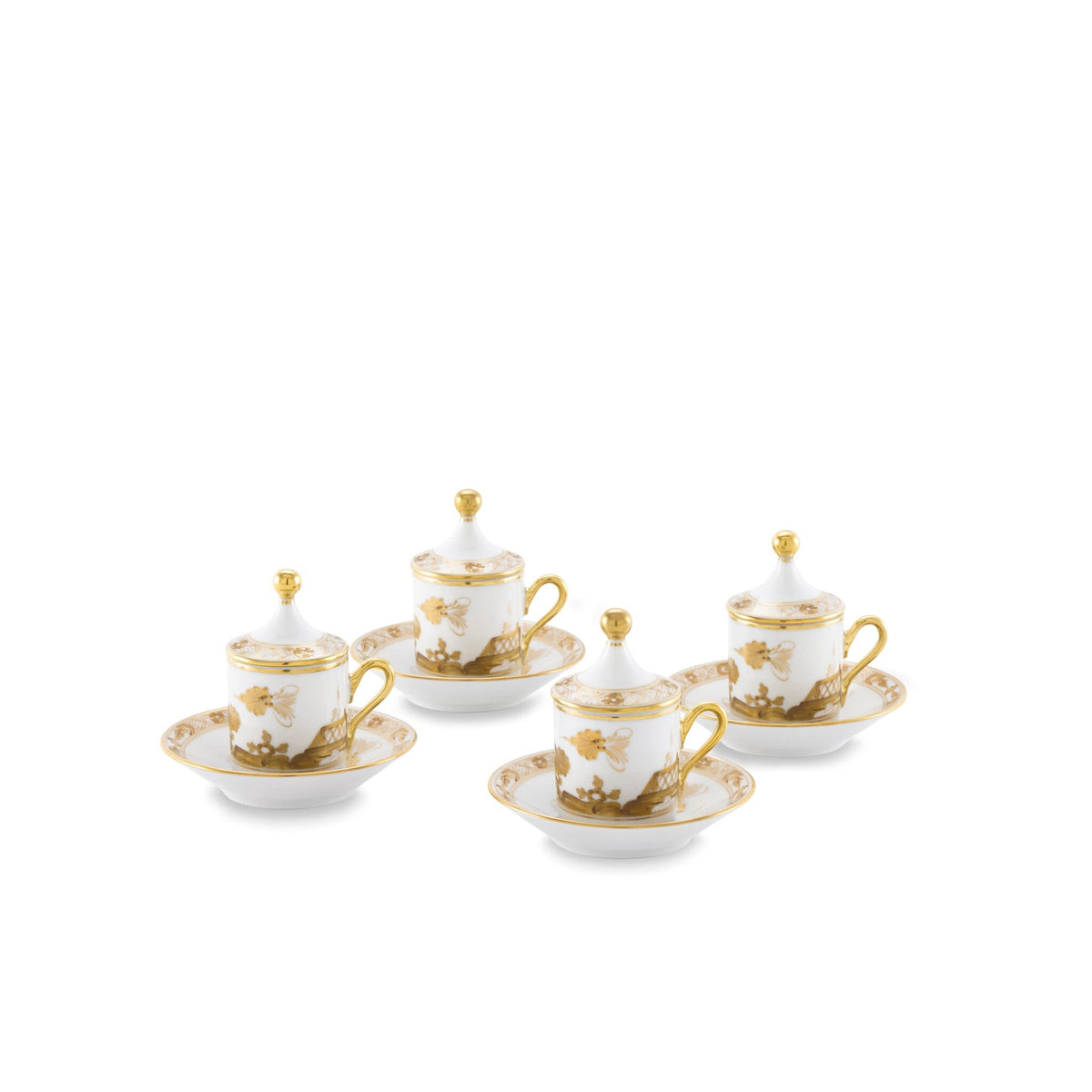 Ginori 1735 Oriente Italiano Tesori Espresso Set for Four, Aurum