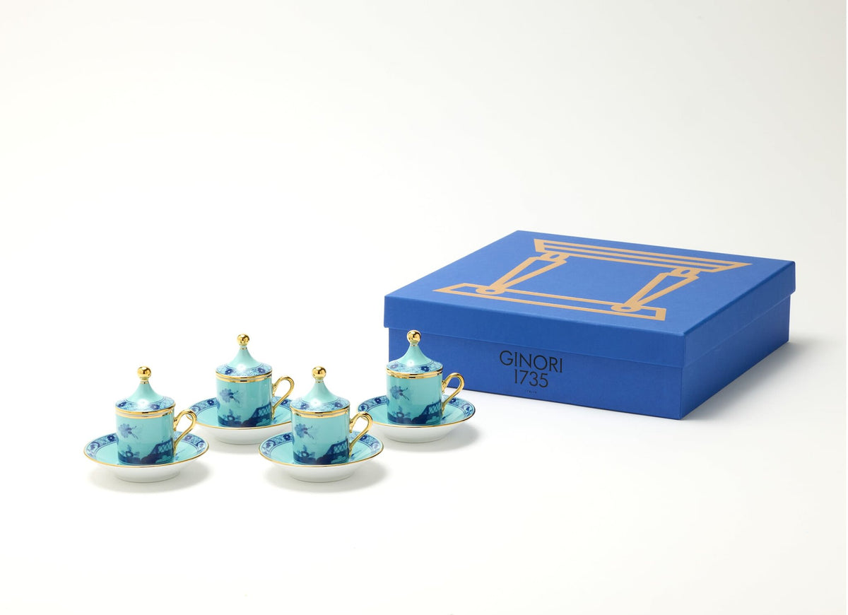 Ginori 1735 Oriente Italiano Tesori Espresso Set for Four, Iris, view 4