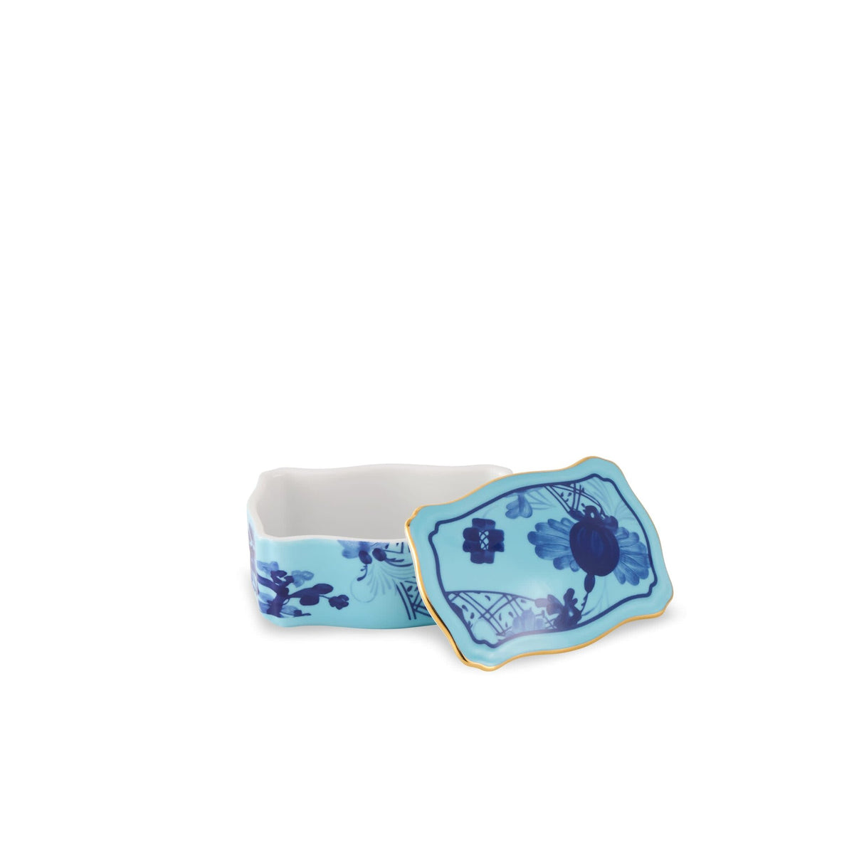 Ginori 1735 Oriente Italiano Tesori Jewelry Box, Iris, 2.64 in, view 2