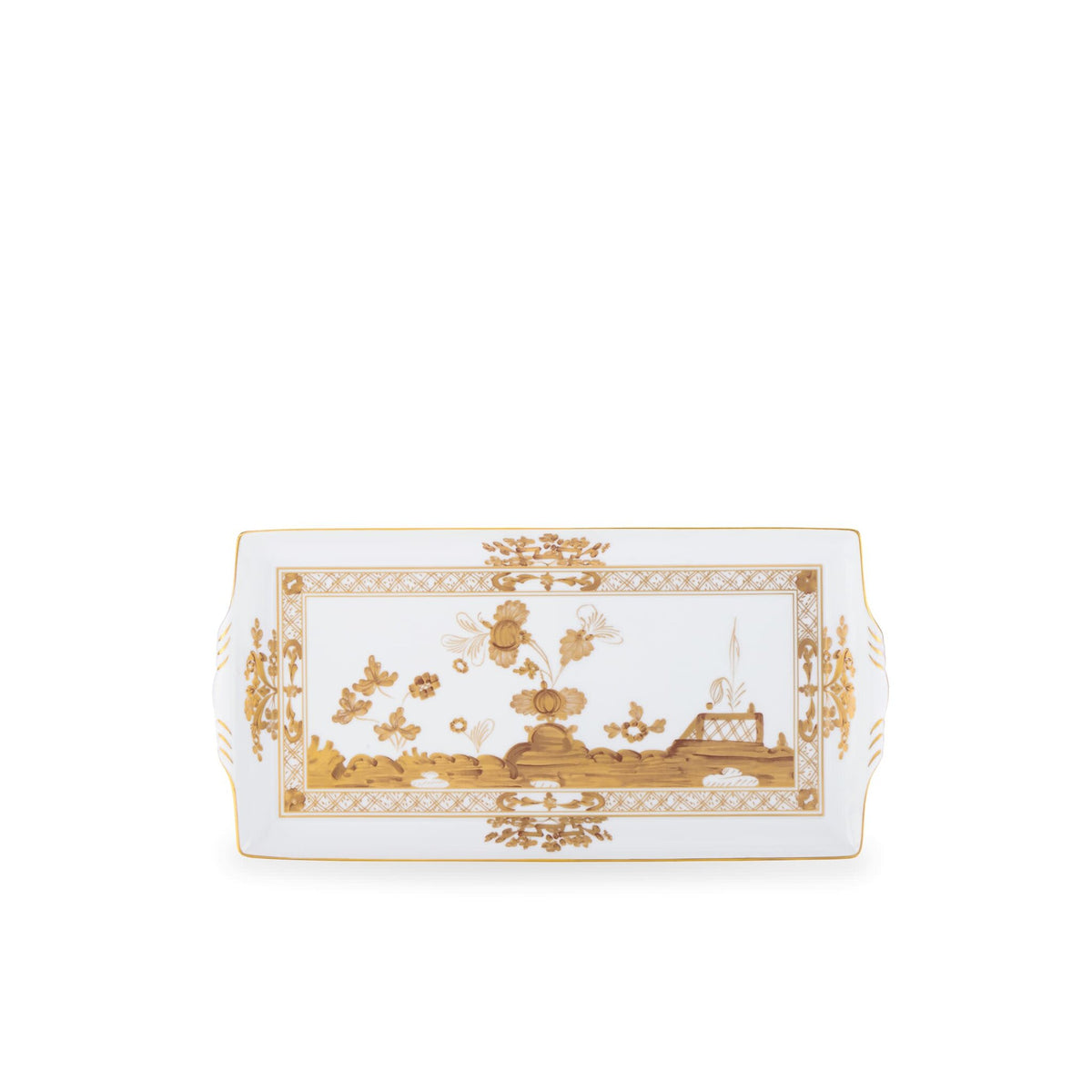Ginori 1735 Oriente Italiano Tesori Large Rectangular Tray, Aurum