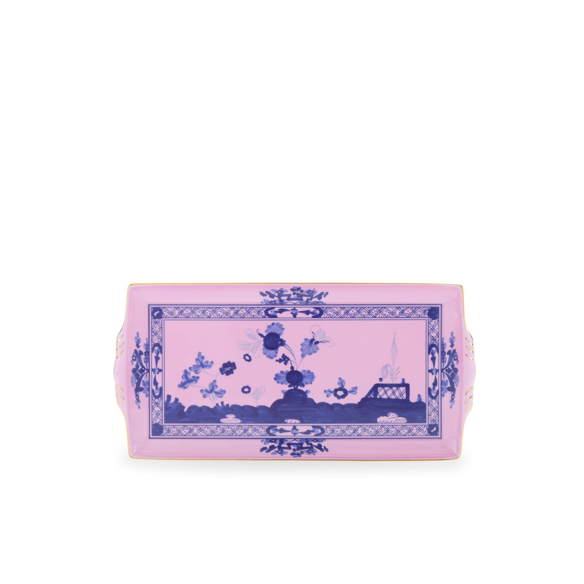 Ginori 1735 Oriente Italiano Tesori Large Rectangular Tray, Azalea