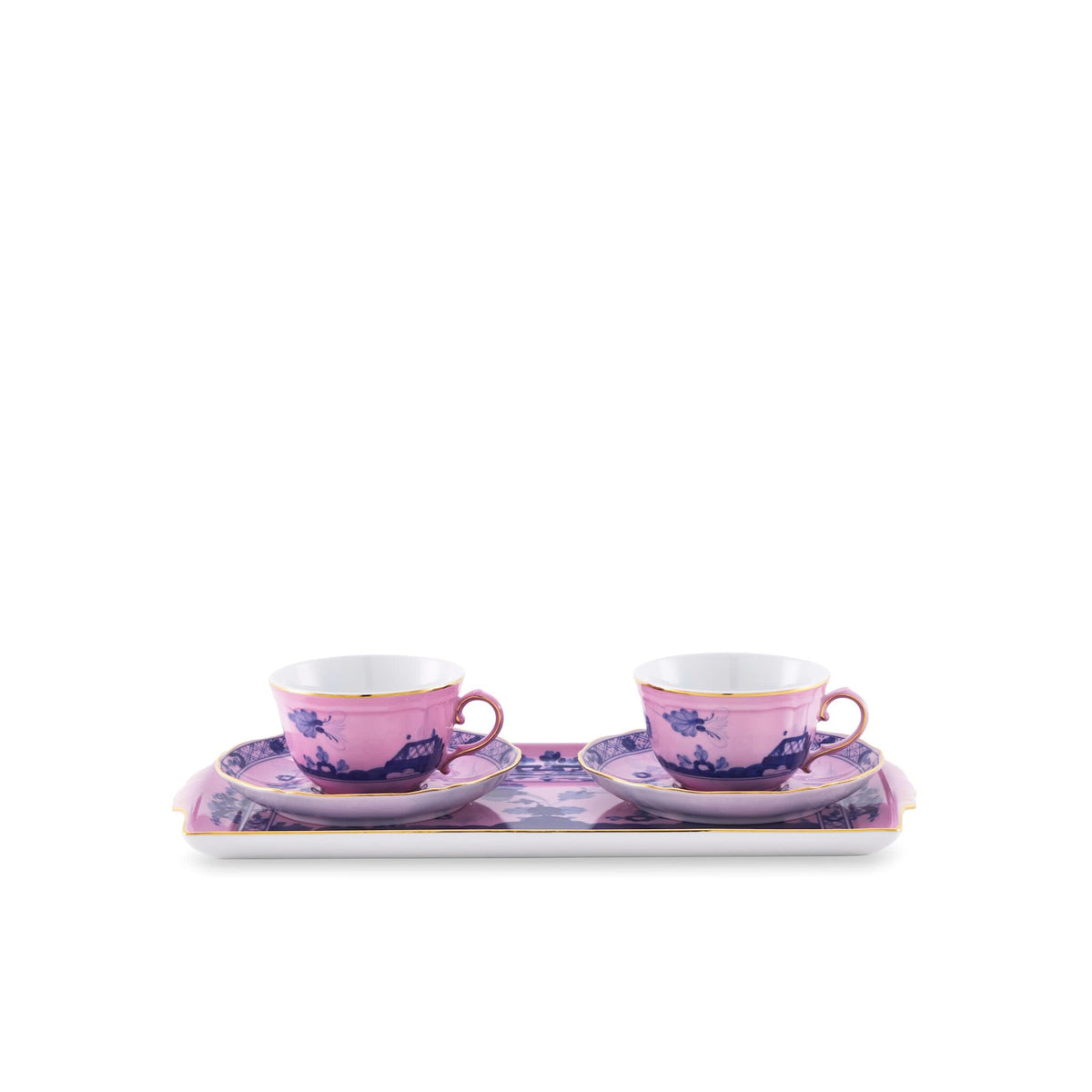 Ginori 1735 Oriente Italiano Tesori Tea Set for Two with Tray, Azalea, view 2