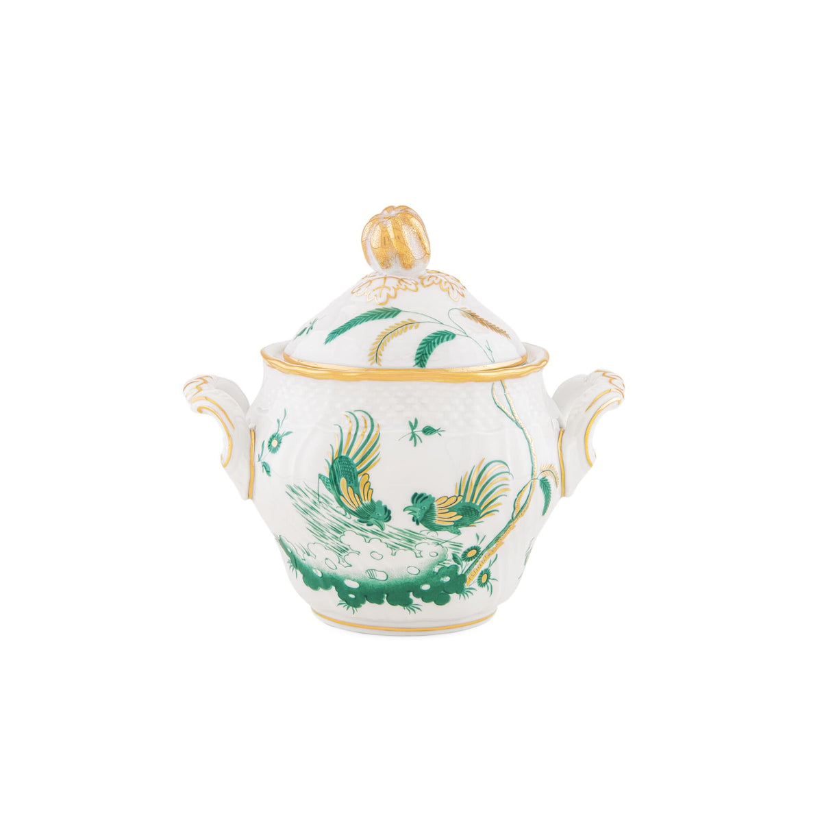 Ginori 1735 Oro di Doccia Coffee Set Sugar Bowl, Giada