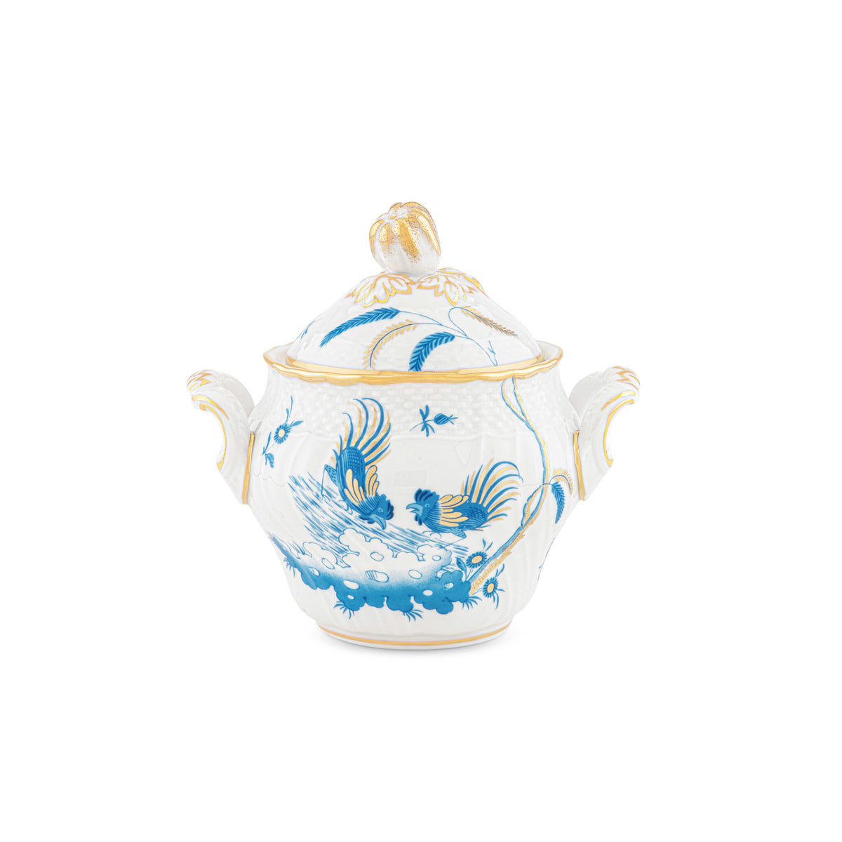 Ginori 1735 Oro di Doccia Coffee Set Sugar Bowl, Turchese (002RG00 FZU000010300G00170600)