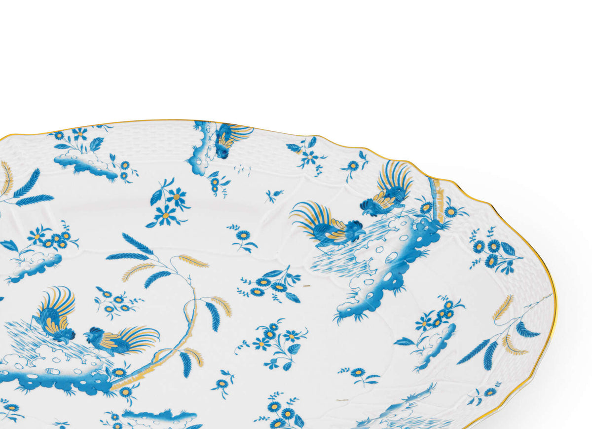 Ginori 1735 Oro di Doccia Large Oval Platter, Turchese, view 3