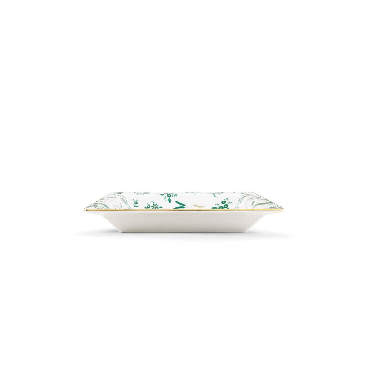 Ginori 1735 Oro di Doccia Large Square Change Tray, Giada, view 4