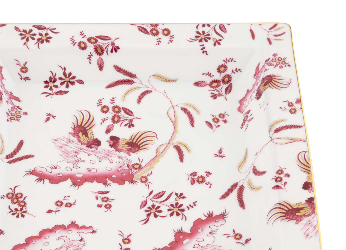 Ginori 1735 Oro di Doccia Large Square Change Tray, Magenta, view 3