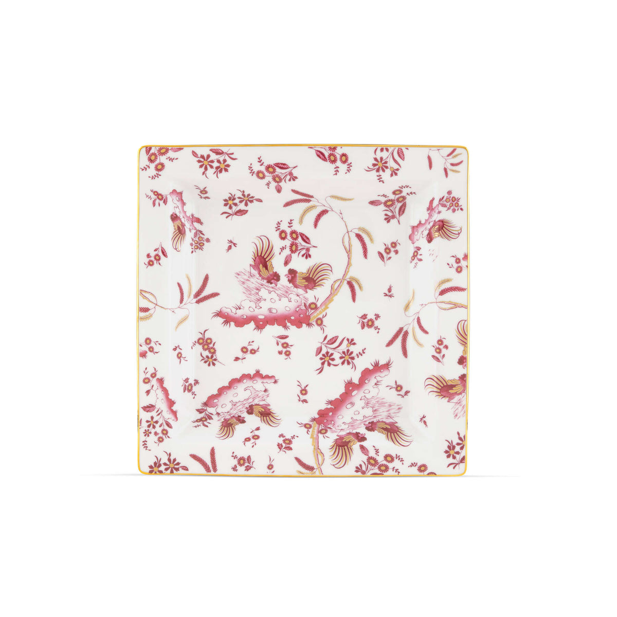 Ginori 1735 Oro di Doccia Large Square Change Tray, Magenta