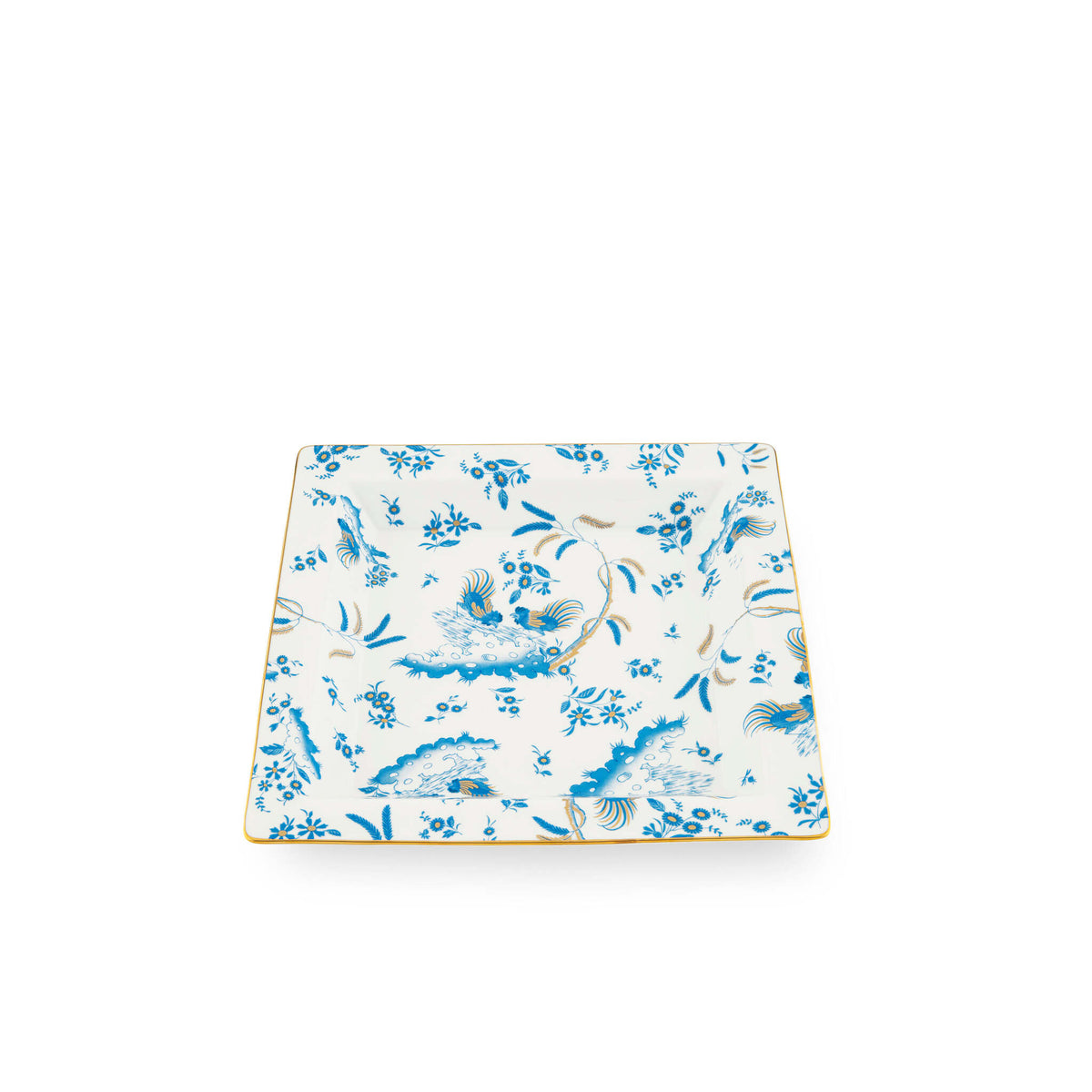 Ginori 1735 Oro di Doccia Large Square Change Tray, Turchese, view 2