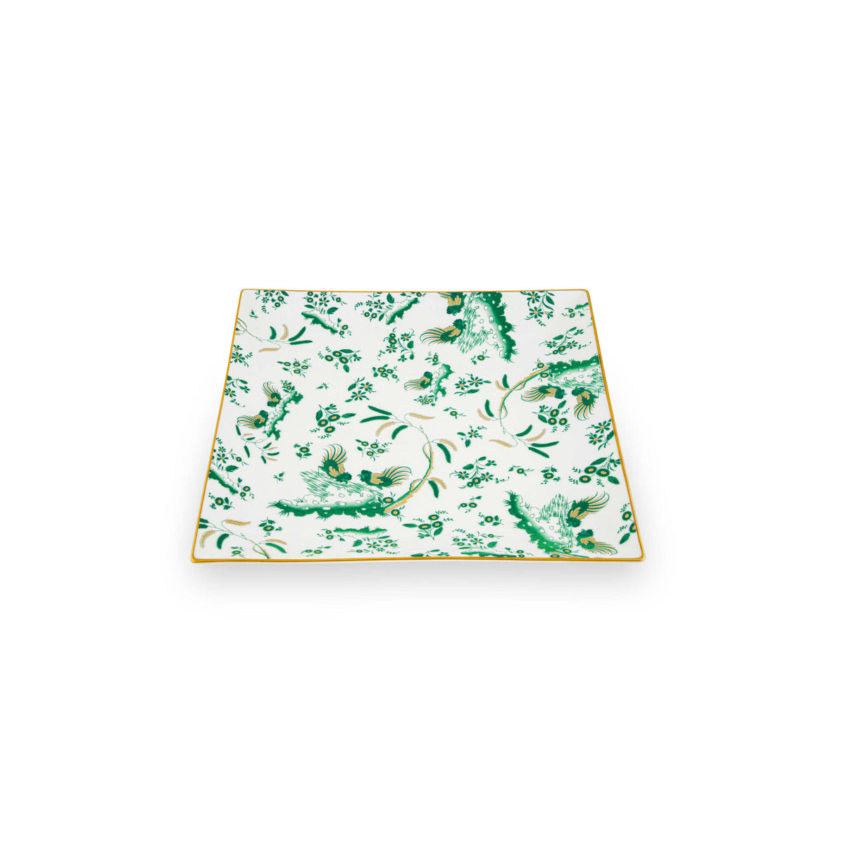 Ginori 1735 Oro di Doccia Large Square Plate, Giada, view 2
