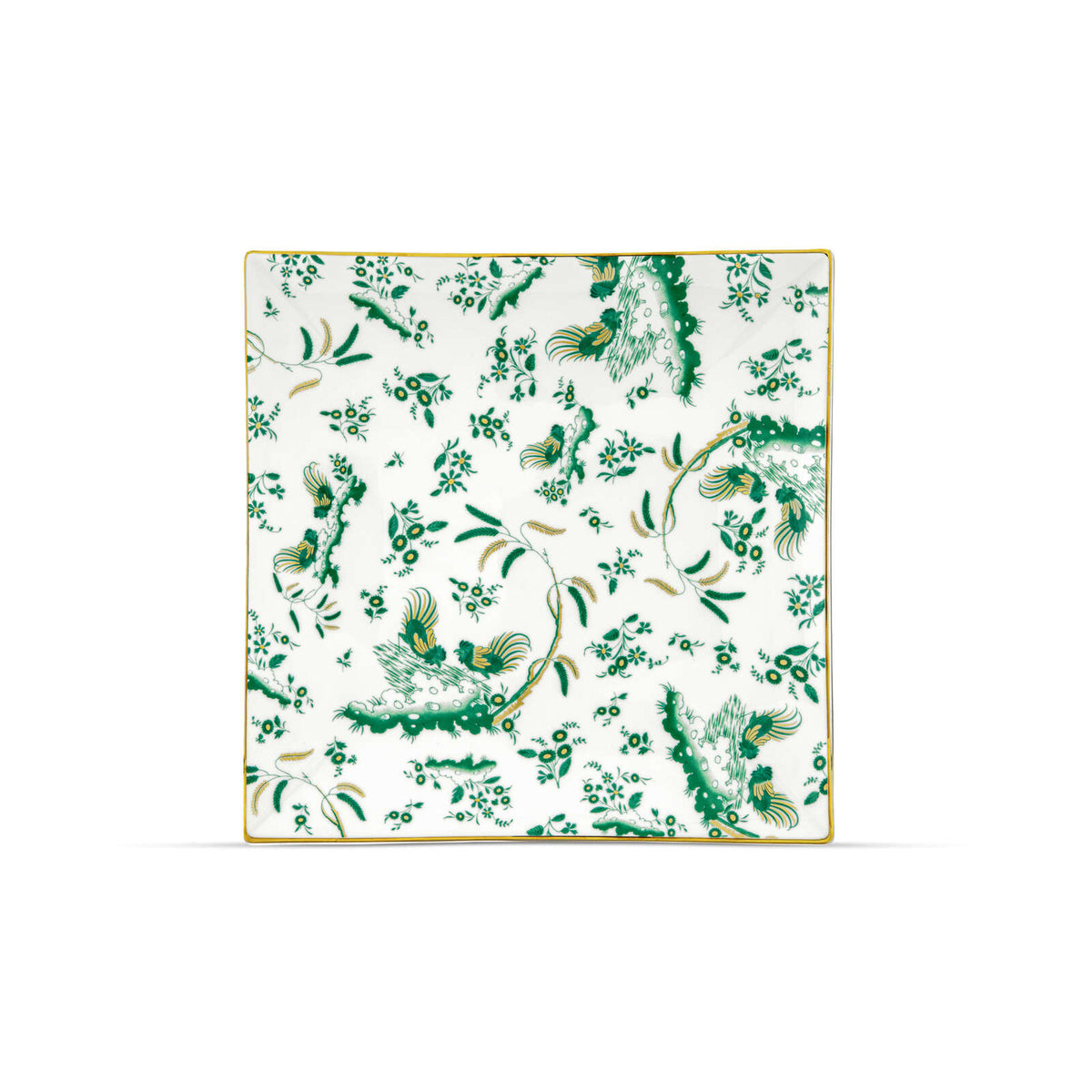 Ginori 1735 Oro di Doccia Large Square Plate, Giada