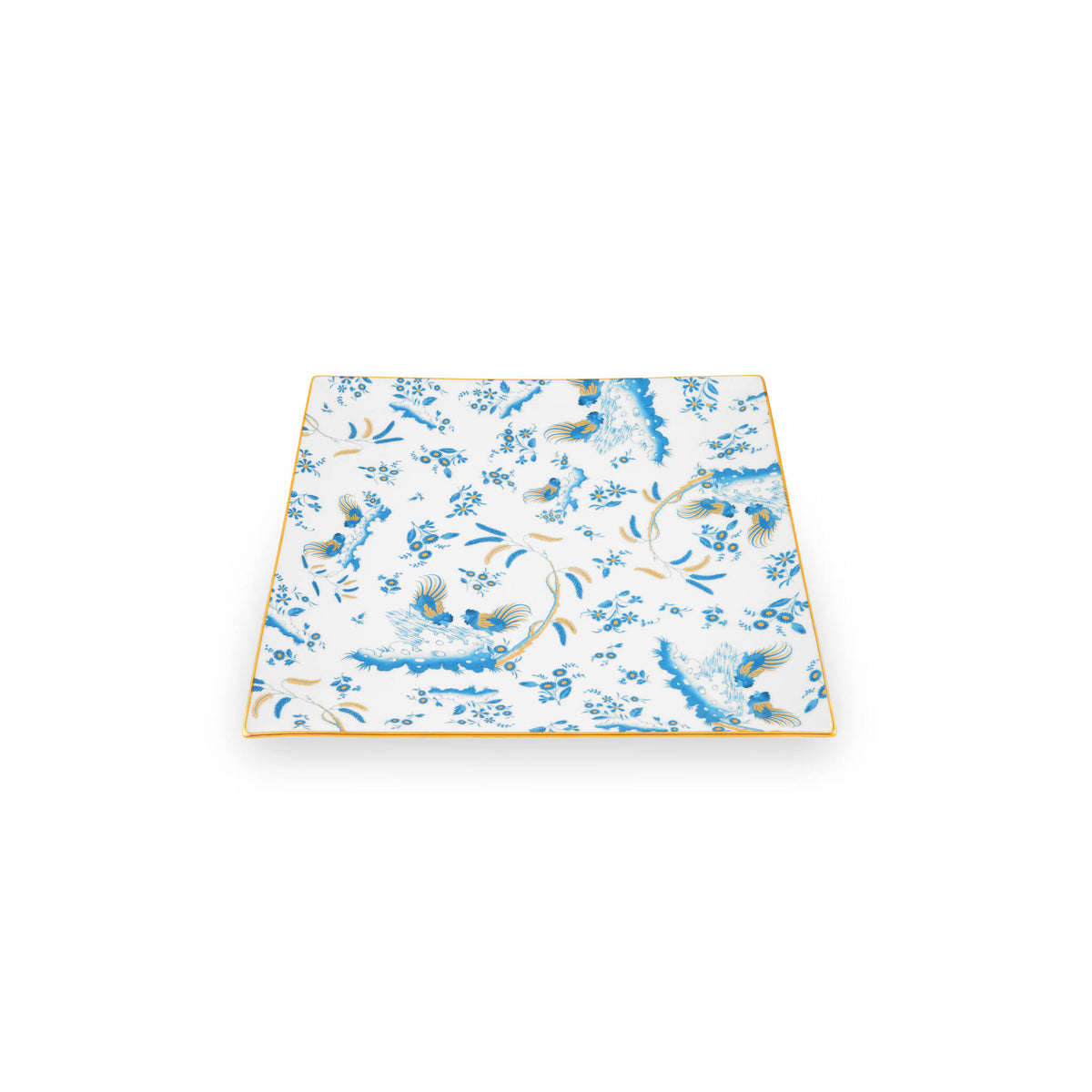 Ginori 1735 Oro di Doccia Large Square Plate, Turchese, view 2