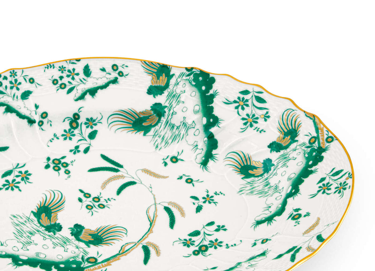 Ginori 1735 Oro di Doccia Oval Platter, Giada, view 3