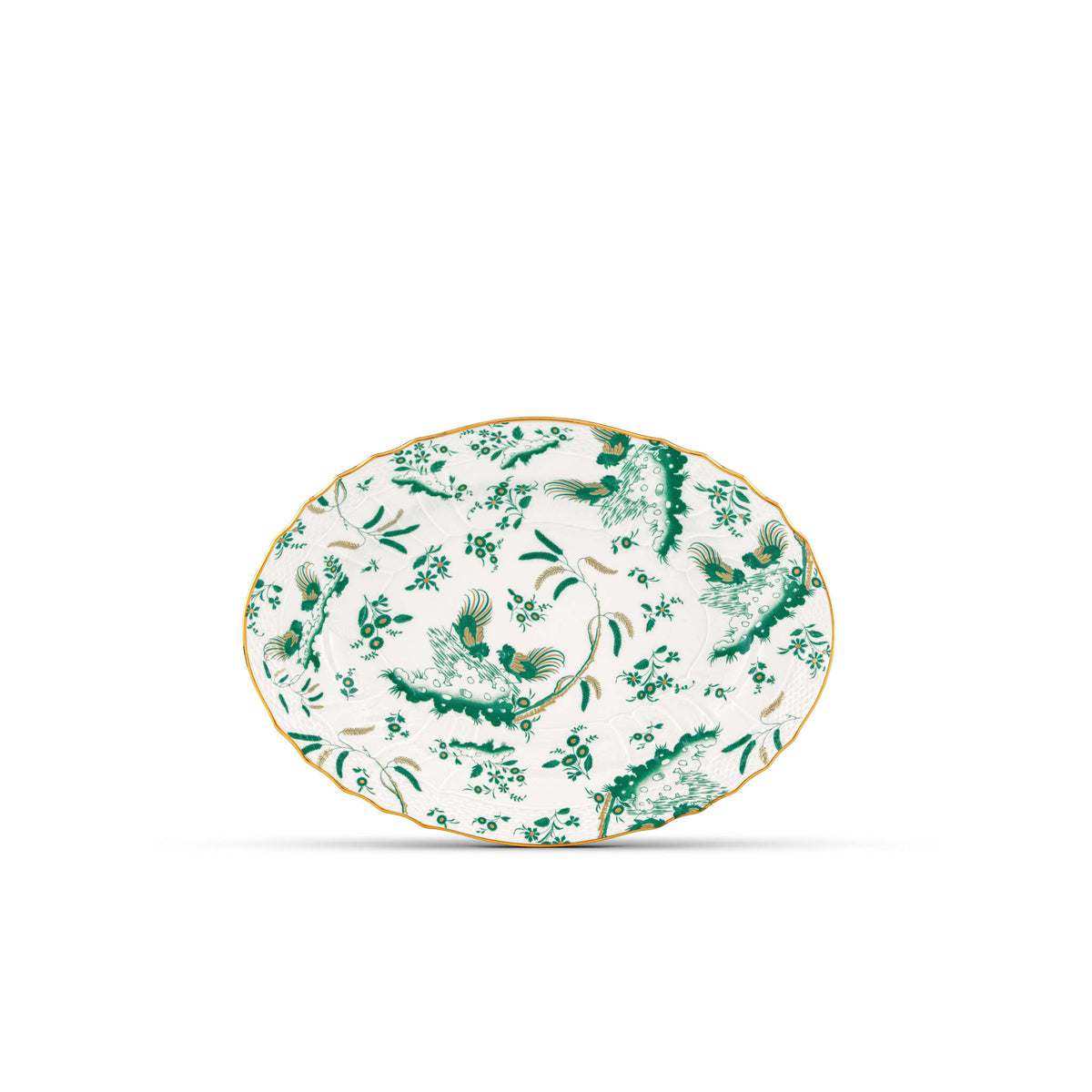 Ginori 1735 Oro di Doccia Oval Platter, Giada