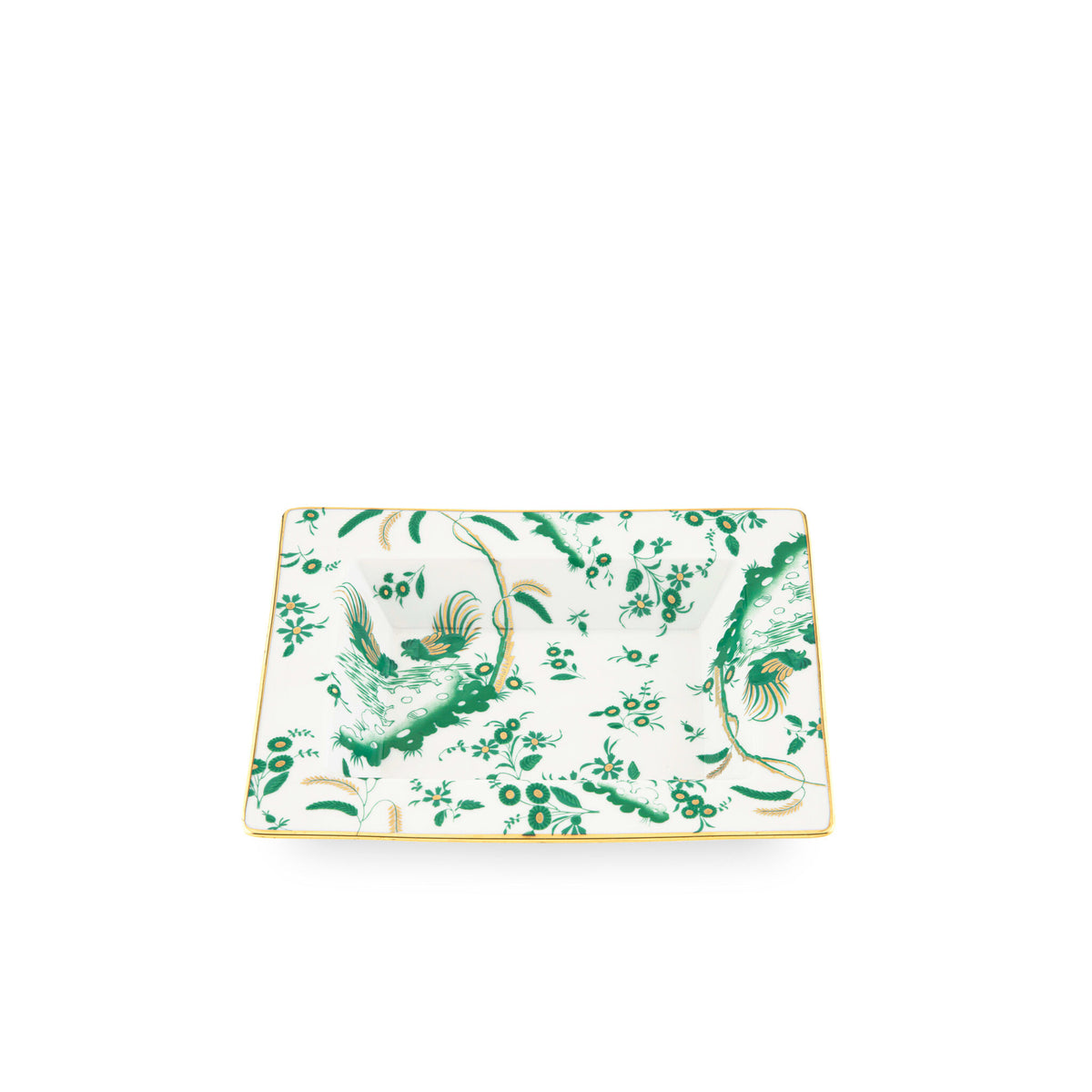 Ginori 1735 Oro di Doccia Rectangular Change Tray, Giada, view 2