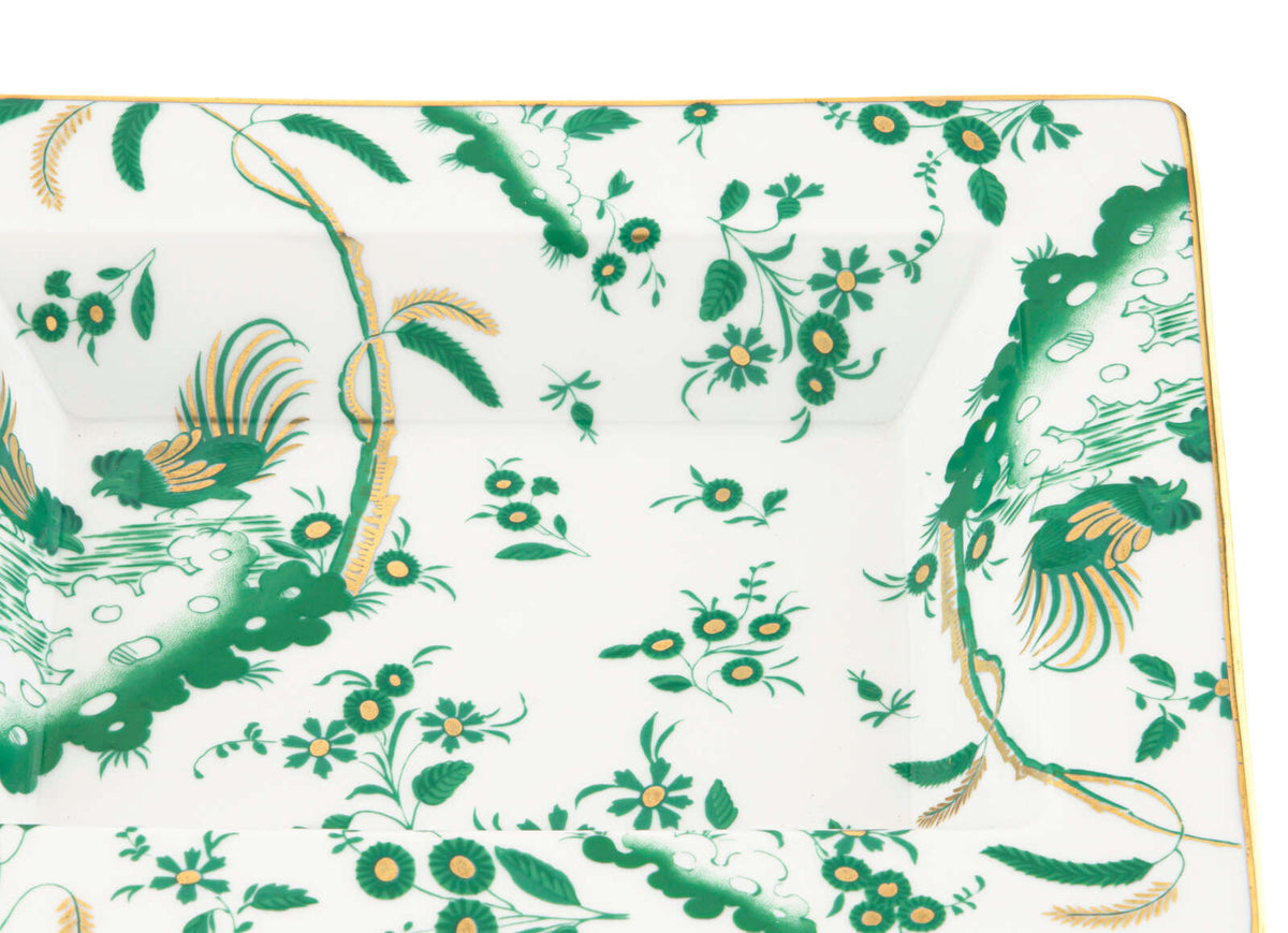 Ginori 1735 Oro di Doccia Rectangular Change Tray, Giada, view 3