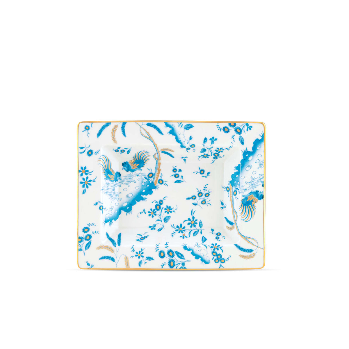Ginori 1735 Oro di Doccia Rectangular Change Tray, Turchese