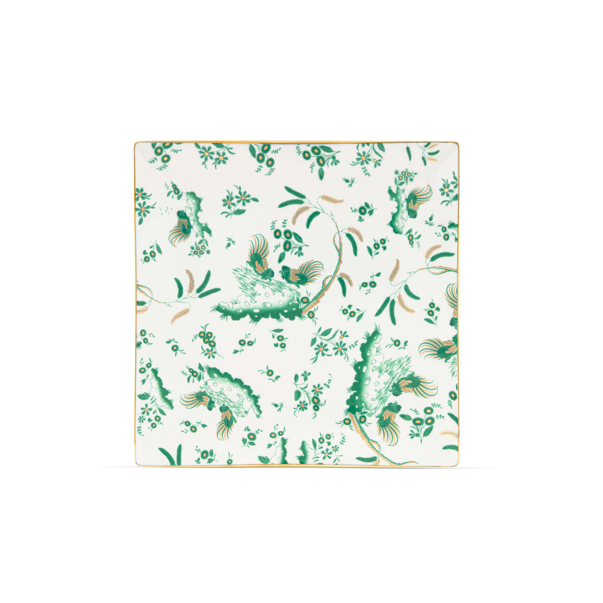 Ginori 1735 Oro di Doccia Square Plate, Giada