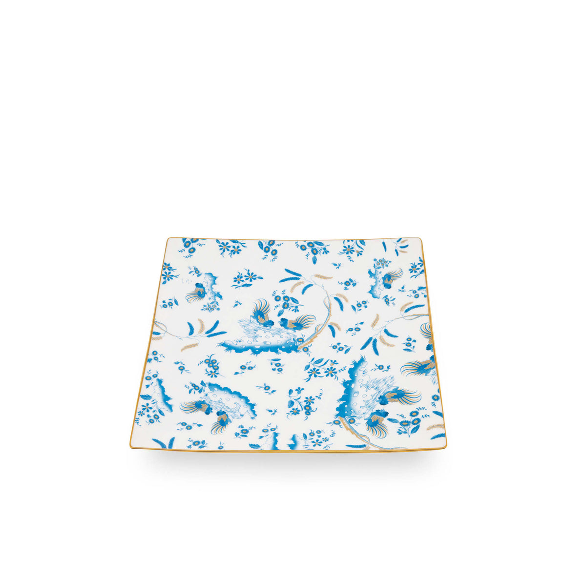 Ginori 1735 Oro di Doccia Square Plate, Turchese, view 2