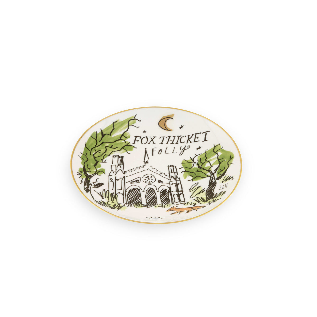 Ginori 1735 Profumi Luchino Decorative Plate, Fox Thicket Folly, view 2