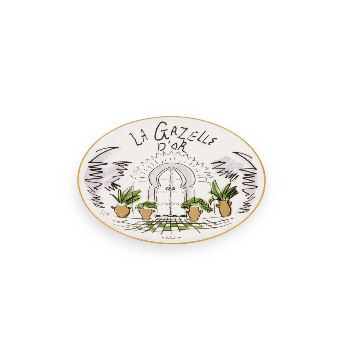 Ginori 1735 Profumi Luchino Decorative Plate, La Gazelle d'Or, view 2