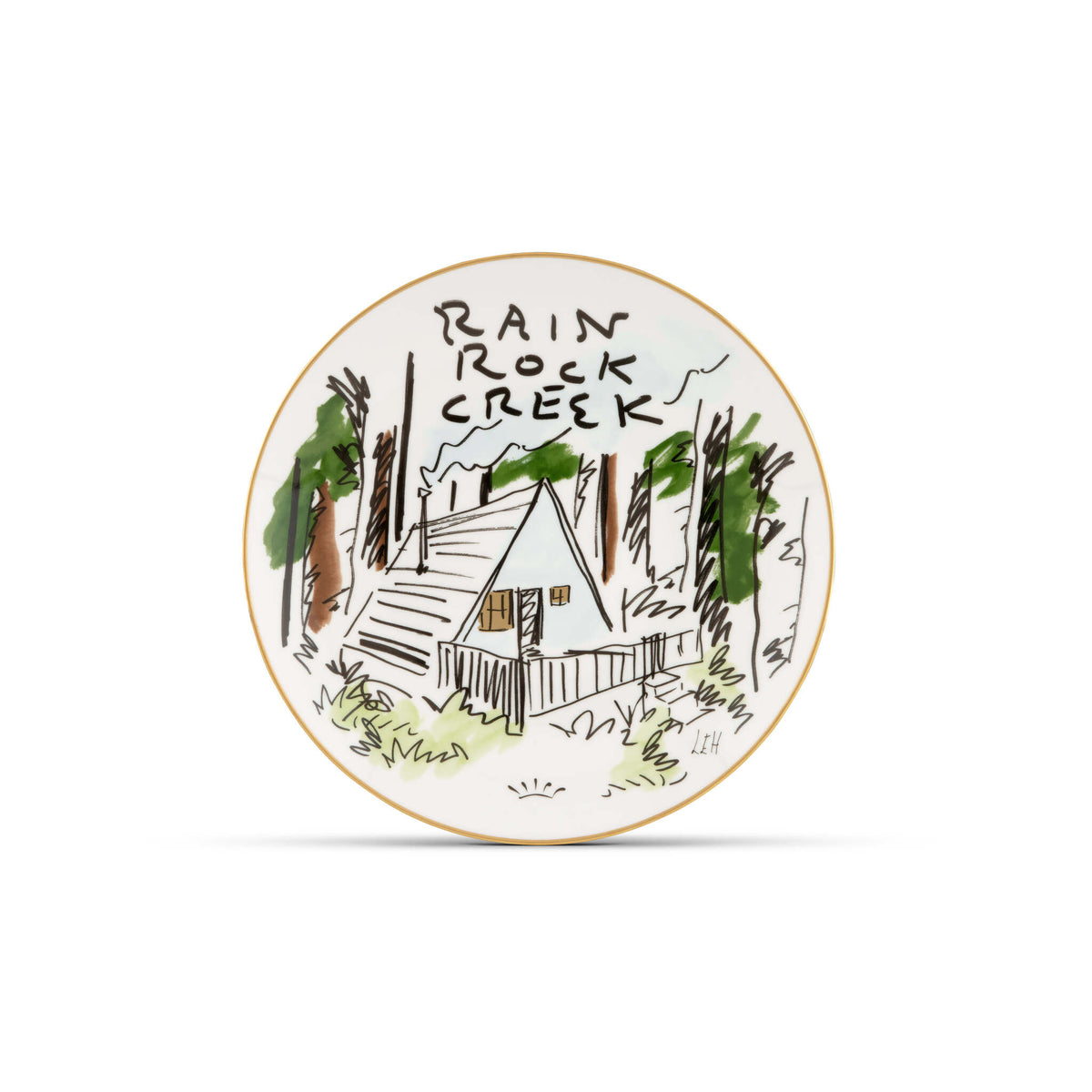 Ginori 1735 Profumi Luchino Decorative Plate, Rain Rock Creek