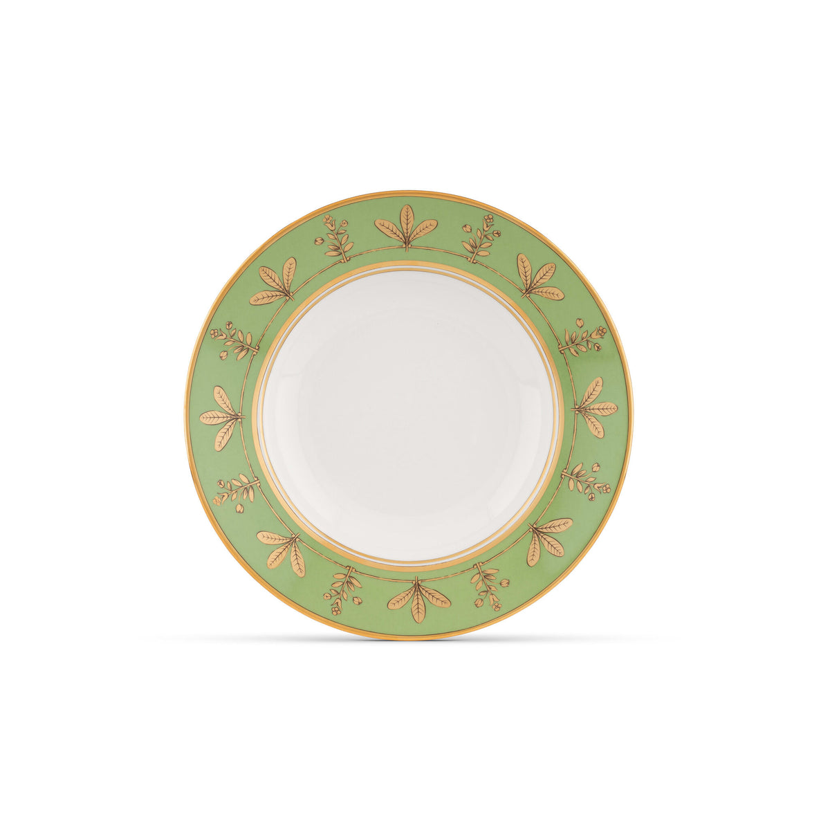 Ginori 1735 Voliere Soup Plate, Moss Green