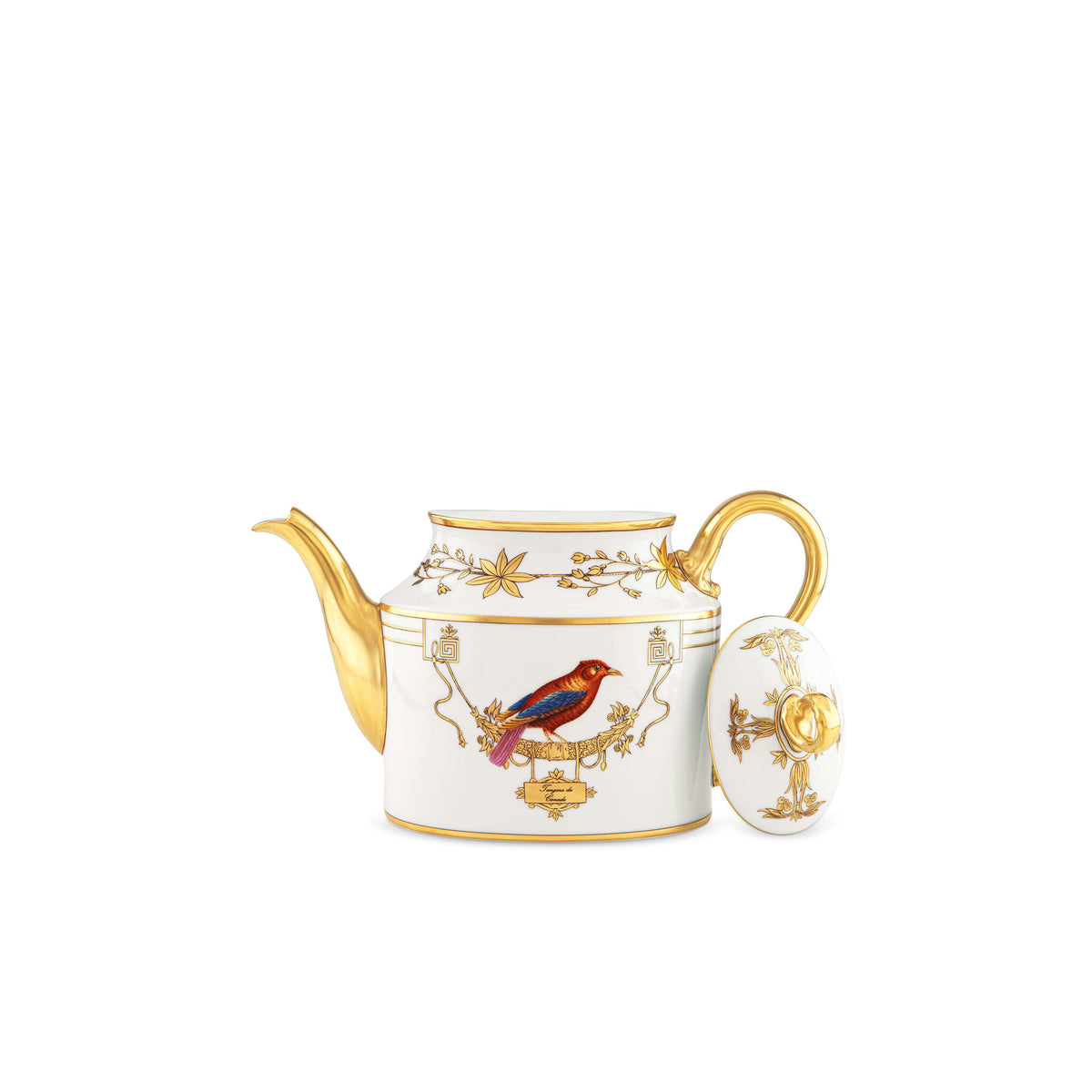 Ginori 1735 Voliere Teapot, Tangara du Canada, view 3