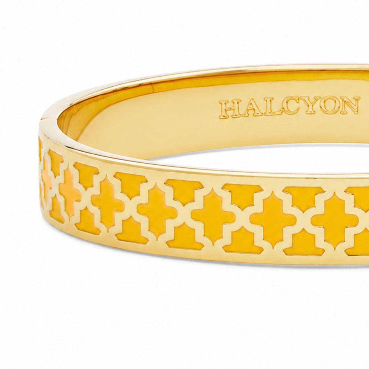 Halcyon Days Agama Hinged Bangle in Radiant Yellow & Gold, alternate view