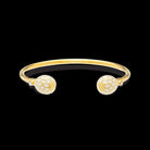 Halcyon Days Agama Torque Bangle in Cream & Gold Women's Fine Bangle Bracelet