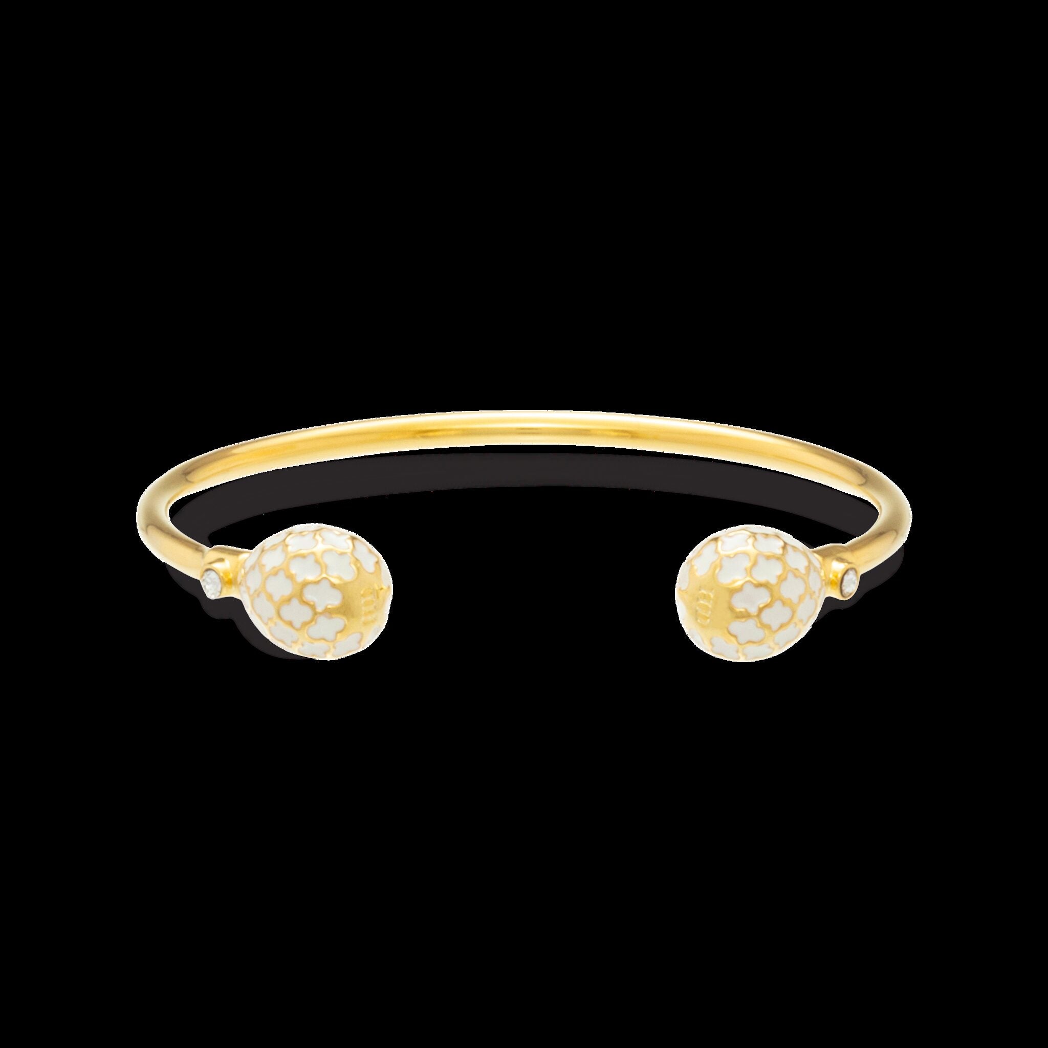 Halcyon Days Agama Torque Bangle in Cream & Gold Women's Fine Bangle Bracelet