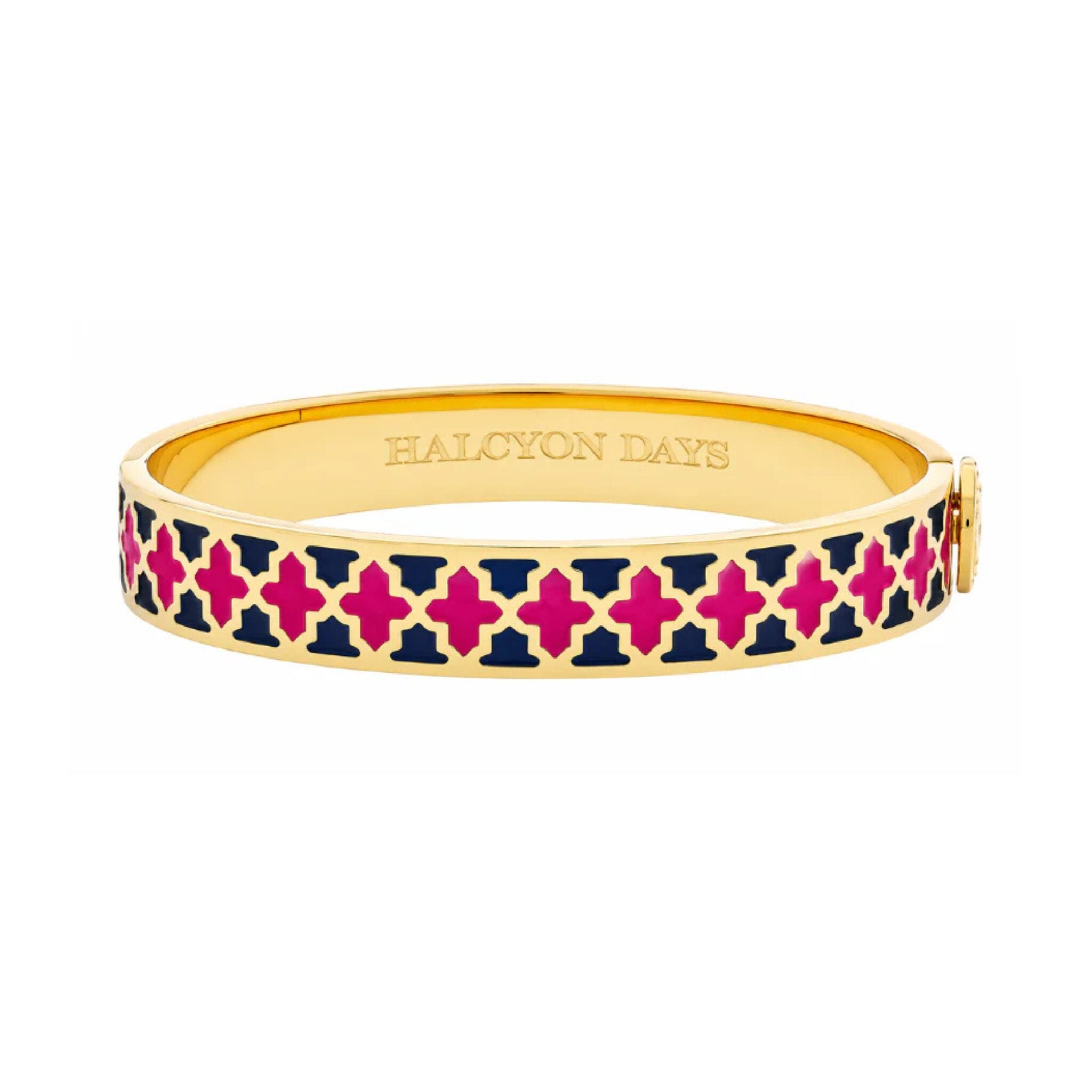 Halcyon Days Agama Two Tone Hinged Bangle in Estate Blue & Pink Tourmaline Women's Fine Bangle Bracelet