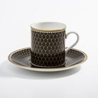 Halcyon Days Antler Trellis Black Coffee Cup & Saucer Cup & Saucer Set