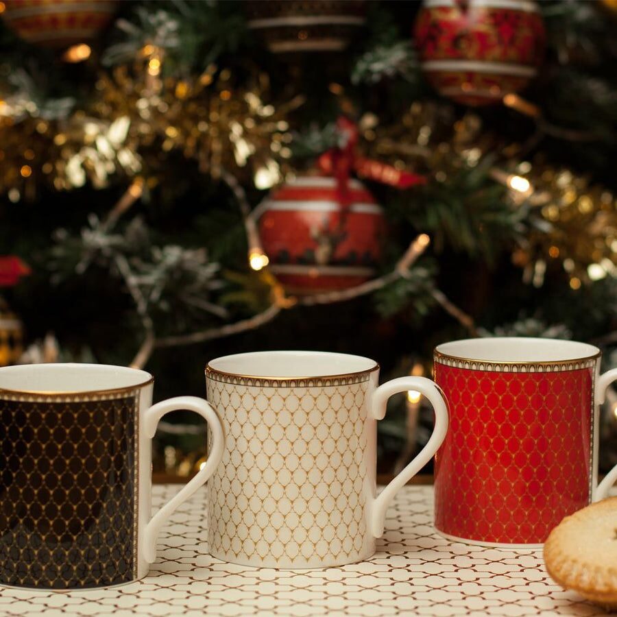 Halcyon Days Antler Trellis Black - Fine Bone China Mug, alternate view