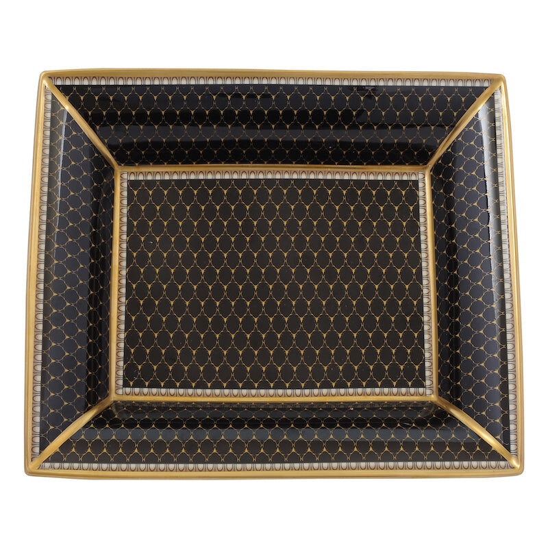 Halcyon Days Antler Trellis Black - Fine Bone China Trinket Tray