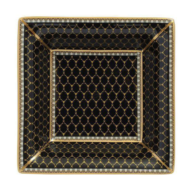 Halcyon Days Antler Trellis Black Square Trinket Tray